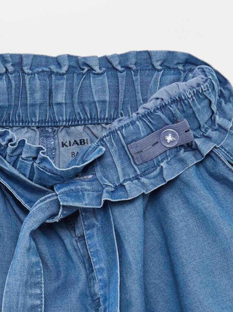 Short paperbag avec ceinture BLEU - Kiabi