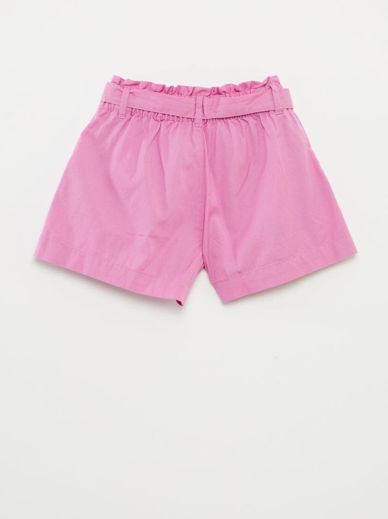 Short paperbag avec ceinture Rose - Kiabi
