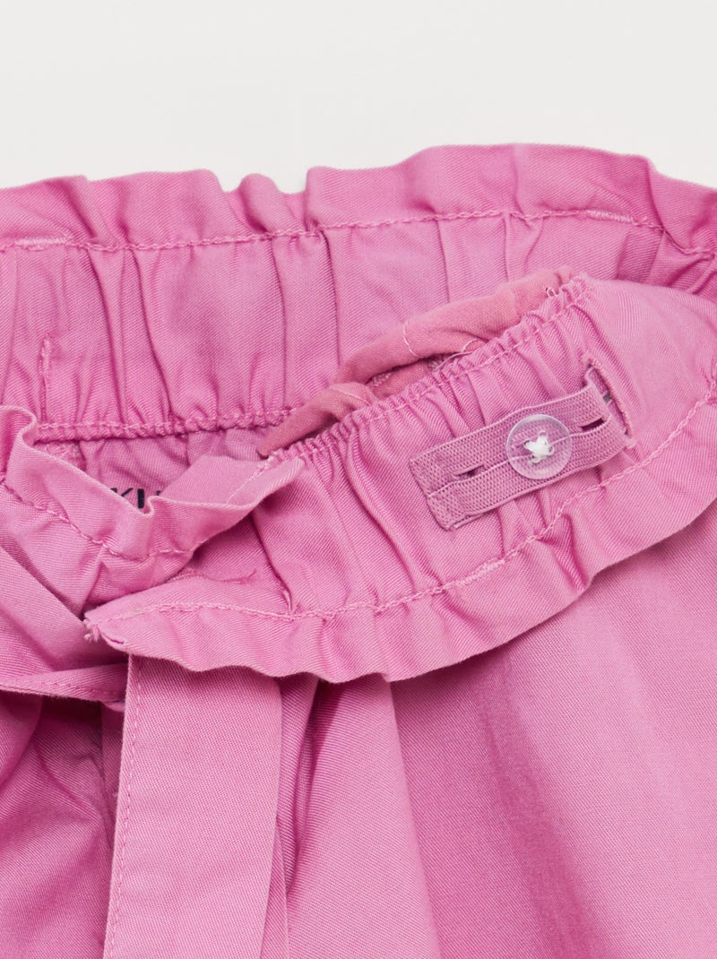 Short paperbag avec ceinture Rose - Kiabi