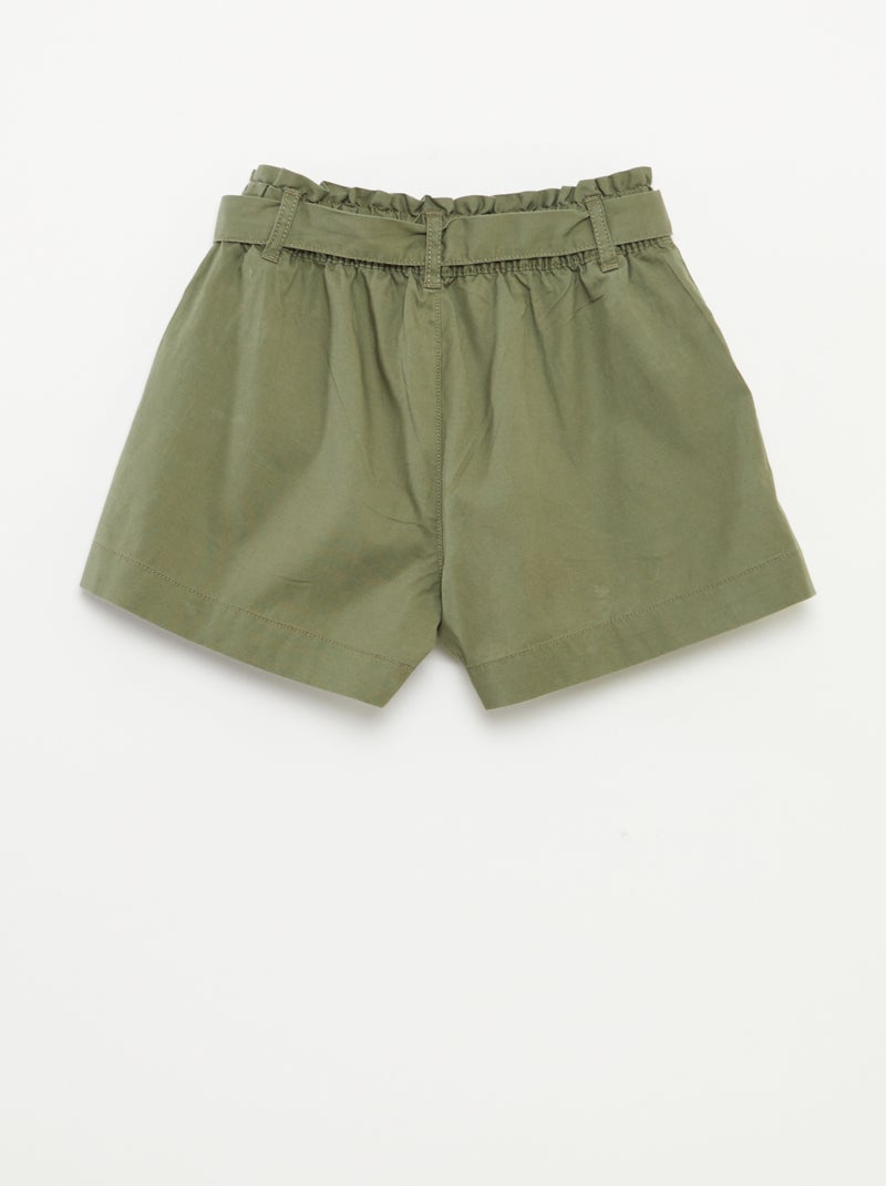 Short paperbag avec ceinture VERT - Kiabi