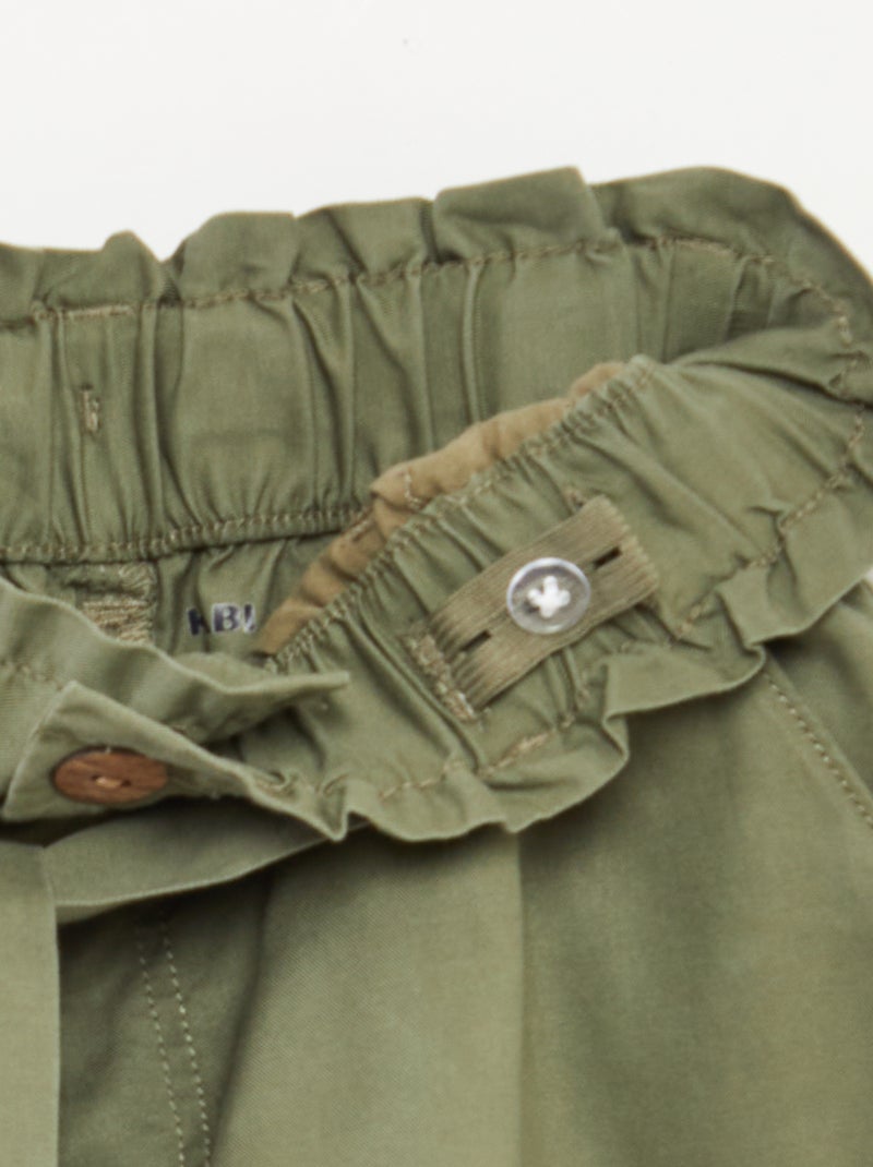 Short paperbag avec ceinture VERT - Kiabi