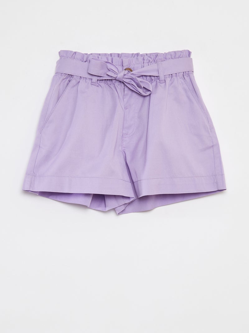 Short paperbag avec ceinture VIOLET - Kiabi