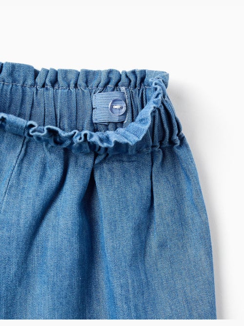 Short paperbag en jean avec nœud décoratif - Kiabi