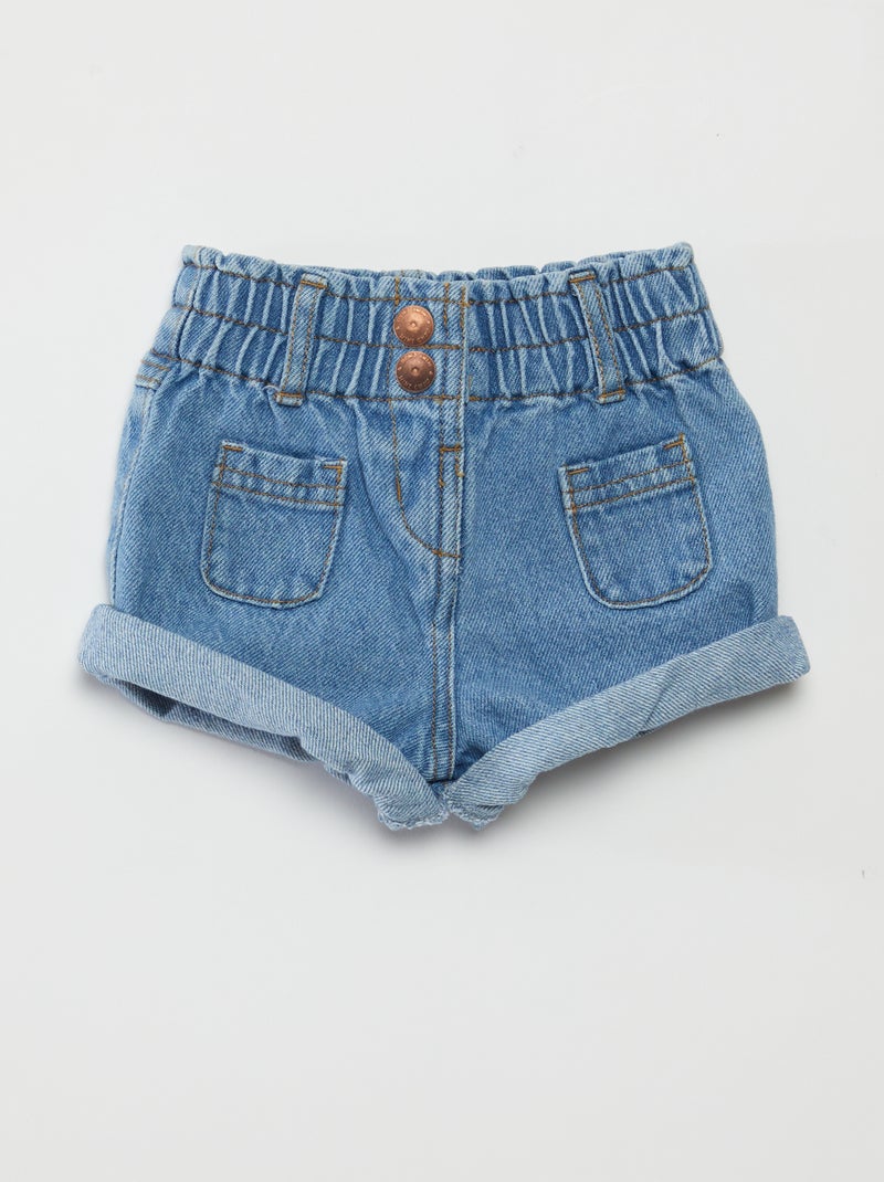 Short paperbag en jean Bleu - Kiabi