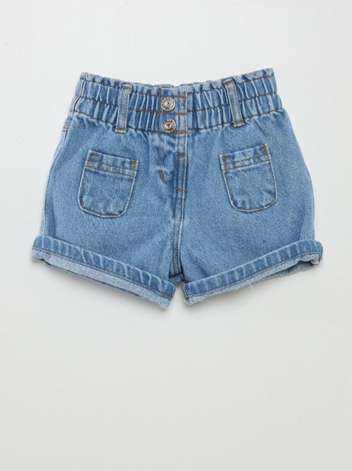 Short paperbag en jean - Kiabi