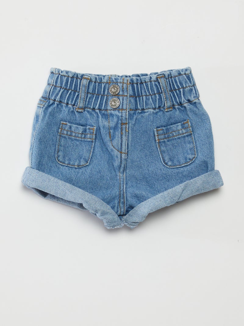Short paperbag en jean Bleu - Kiabi