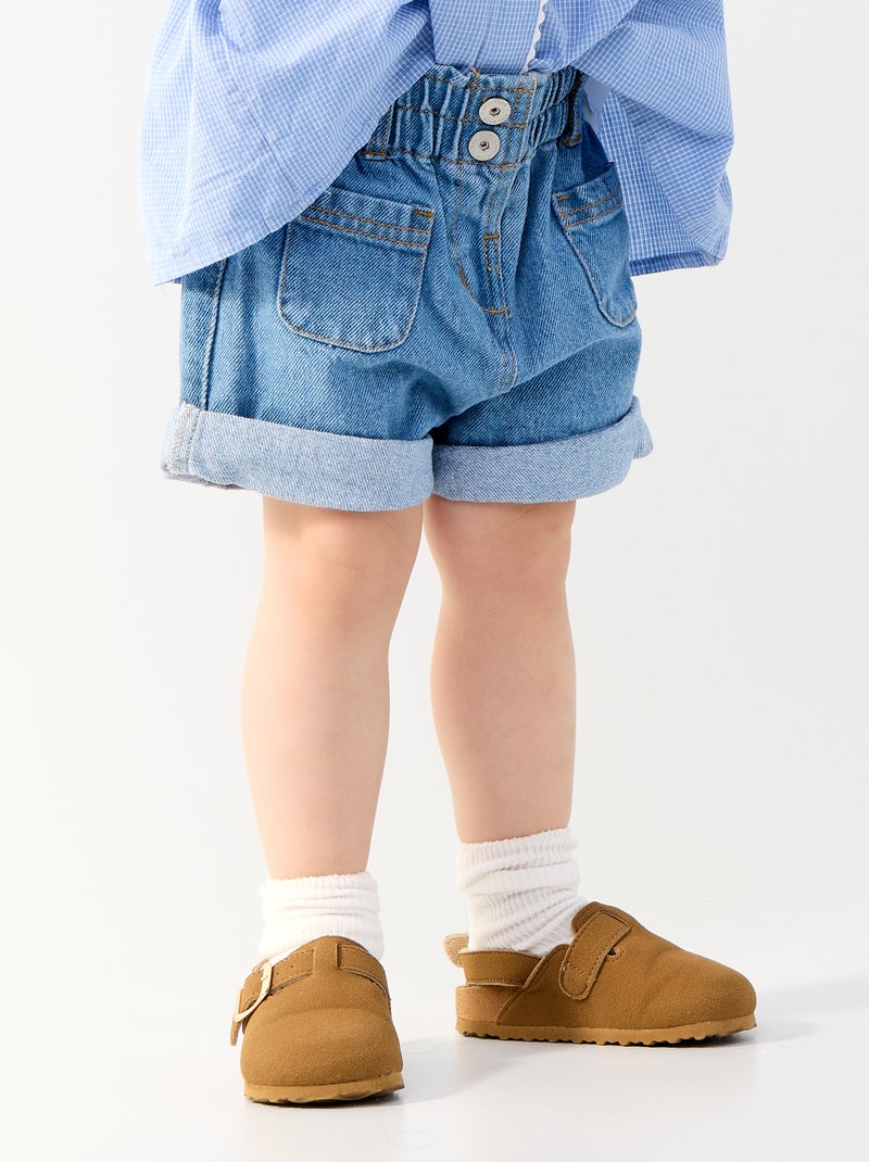 Short paperbag en jean Bleu - Kiabi
