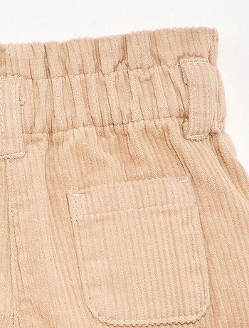 Short paperbag en velours côtelé
