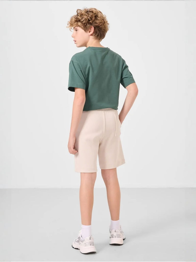 Short pour jeune coupe régulière taille mi-haute tommy Sable - Kiabi