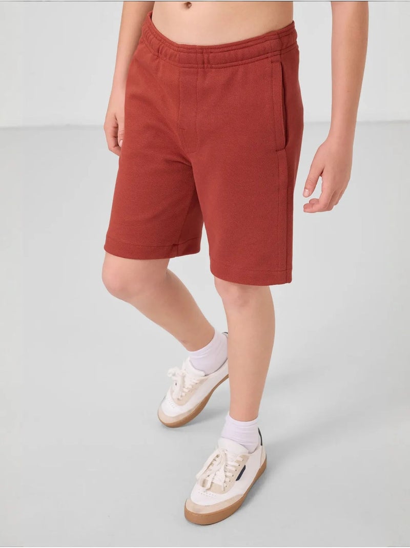 Short pour jeune coupe régulière taille mi-haute tommy Terracotta - Kiabi