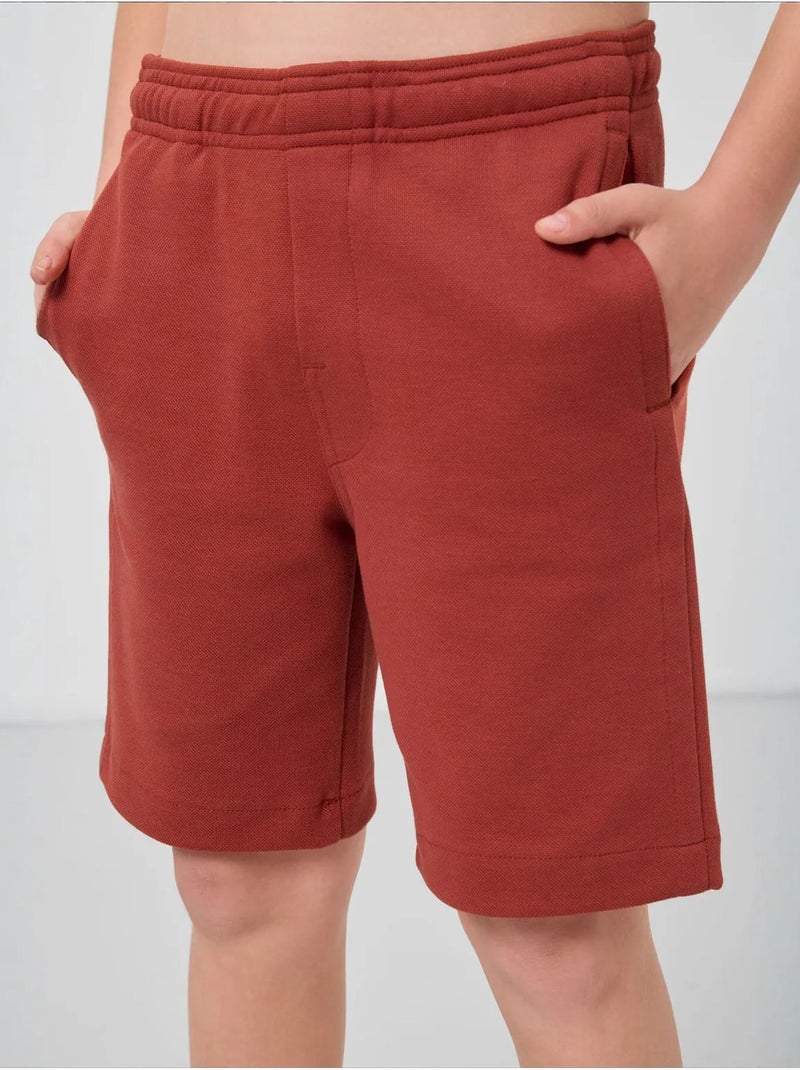 Short pour jeune coupe régulière taille mi-haute tommy Terracotta - Kiabi