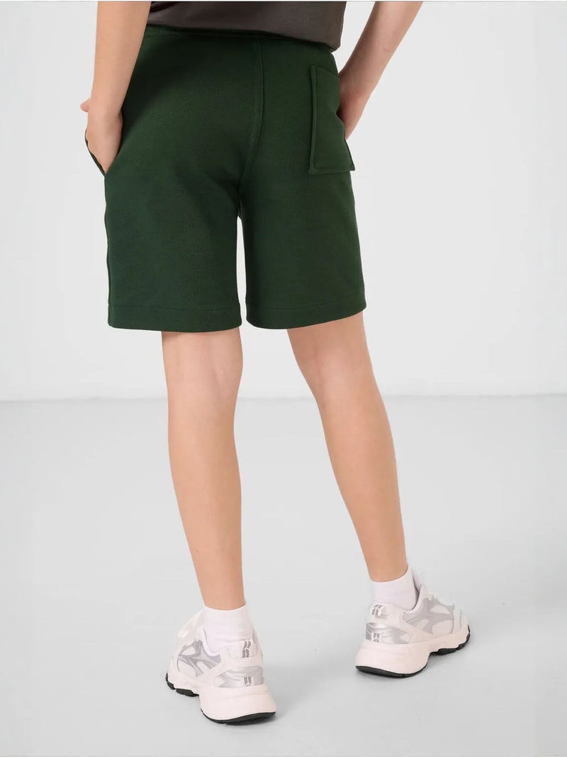 Short pour jeune coupe régulière taille mi-haute tommy Vert foncé - Kiabi