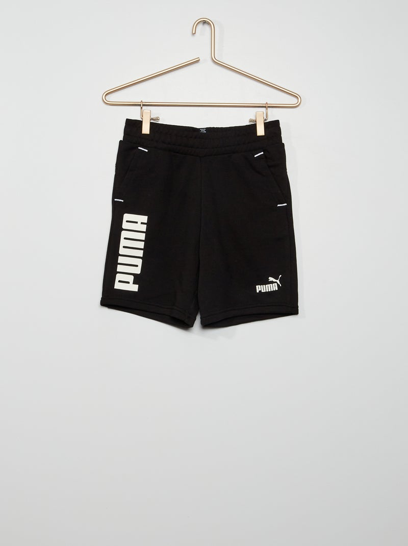Short 'Puma' en molleton noir - Kiabi