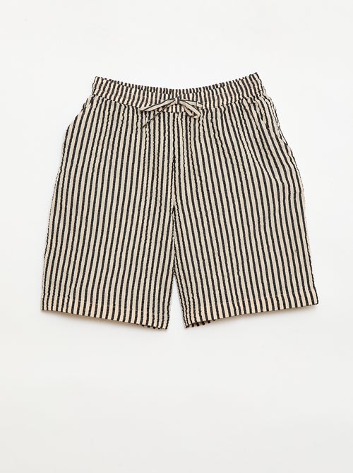 Short rayé avec cordons de serrage - Kiabi