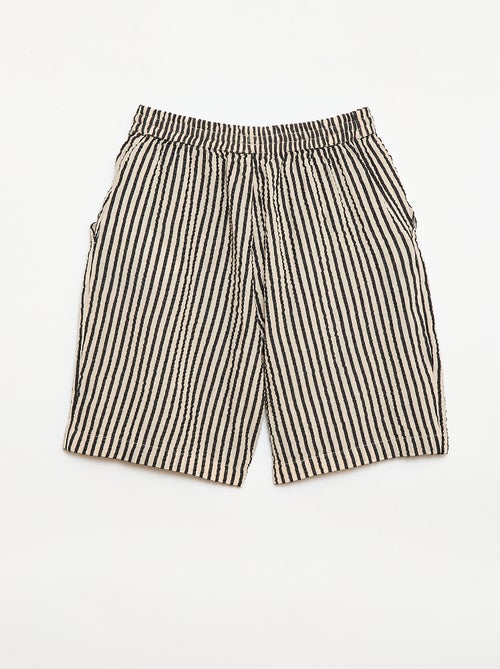 Short rayé avec cordons de serrage - Kiabi