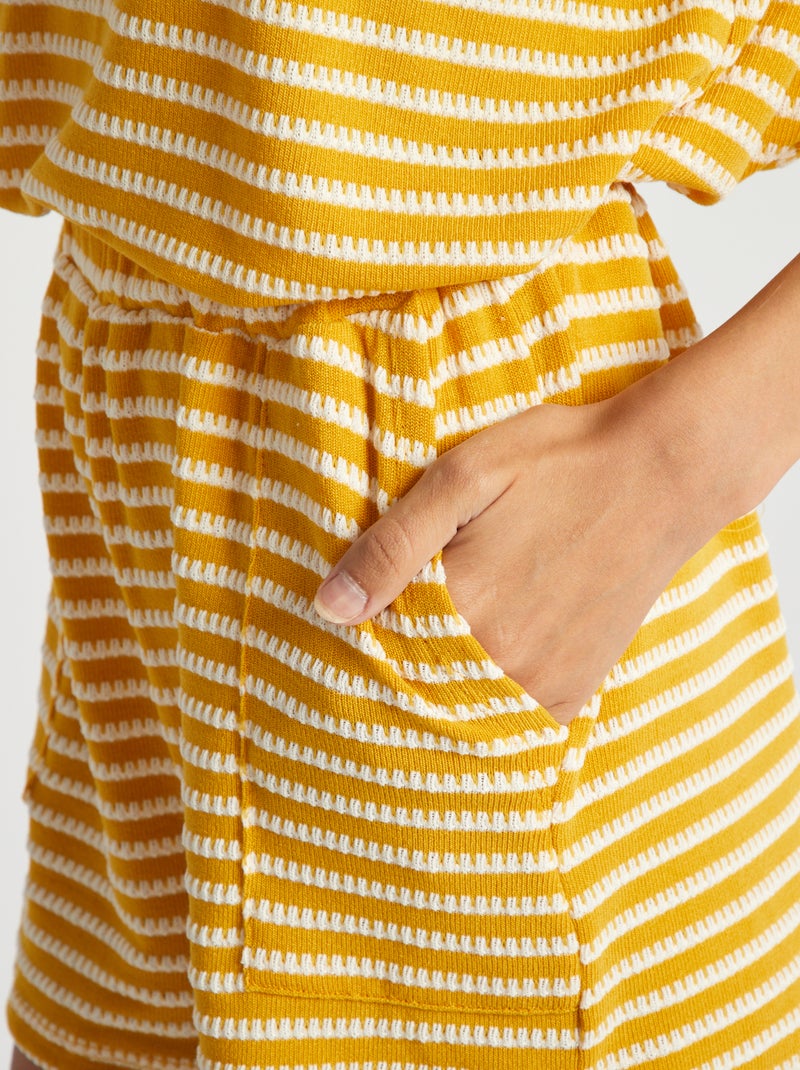 Short rayé en crochet Jaune - Kiabi