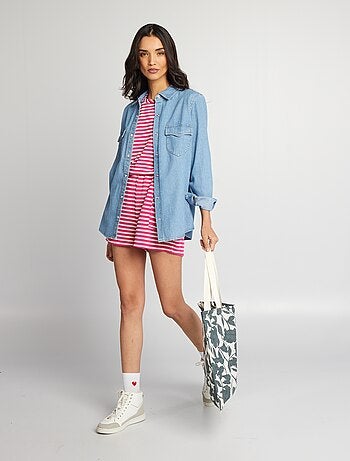 Short rayé en crochet