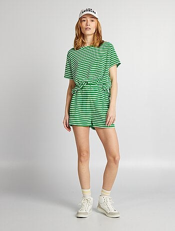 Short rayé en crochet