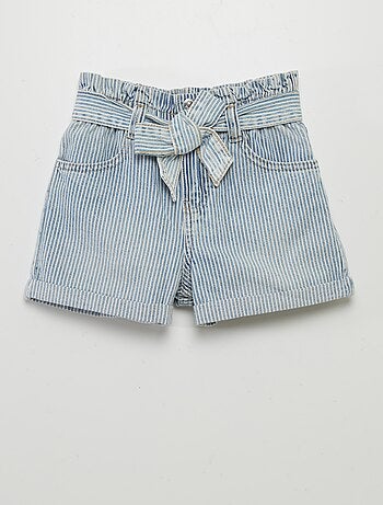 Short rayé en denim