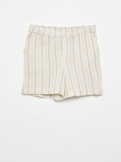 Short rayé en lin mélangé - Kiabi