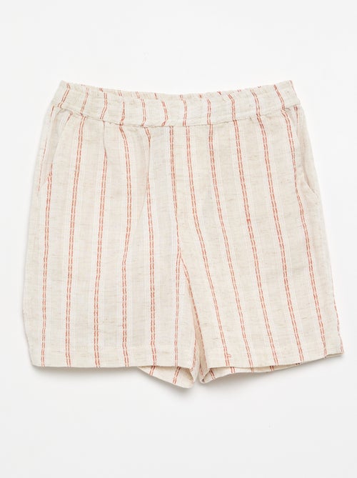 Short rayé en lin mélangé - Kiabi Short rayé en lin mélangé - Kiabi