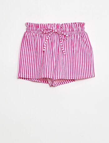 Short rayé en maille crêpe