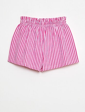 Short rayé en maille crêpe