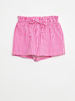 Short rayé en maille crêpe
