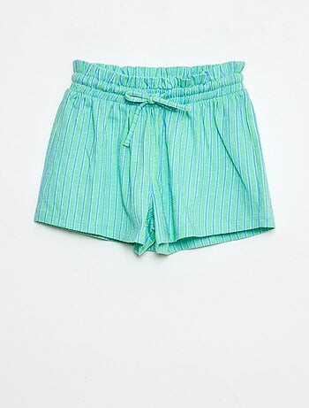 Short rayé en maille crêpe