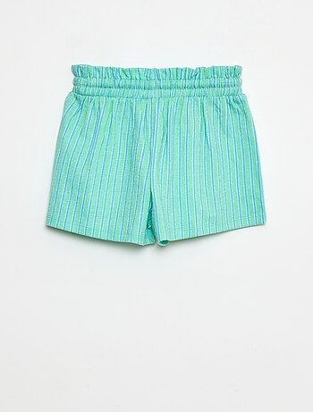 Short rayé en maille crêpe