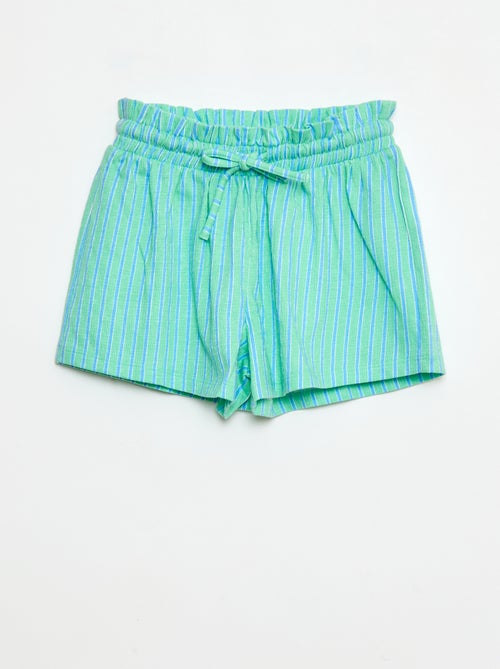 Short rayé en maille crêpe - Kiabi