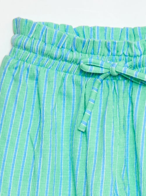 Short rayé en maille crêpe - Kiabi