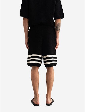 Short rayé en maille pour homme avec taille à cordon giesto