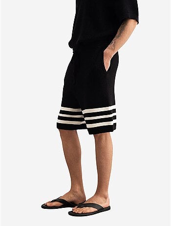 Short rayé en maille pour homme avec taille à cordon giesto