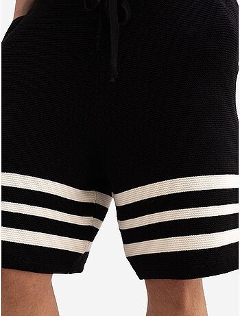 Short rayé en maille pour homme avec taille à cordon giesto