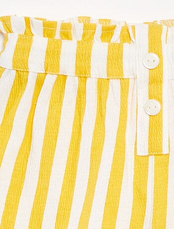 Short rayé en maille texturée