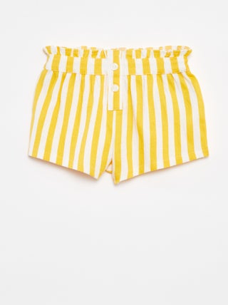Short rayé en maille texturée