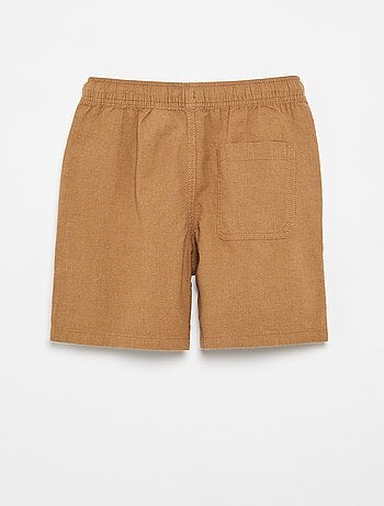 Short rayé léger en lin mélangé