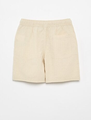 Short rayé léger en lin mélangé