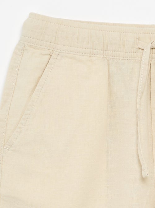 Short rayé léger en lin mélangé - Kiabi