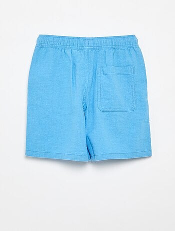 Short rayé léger en lin mélangé