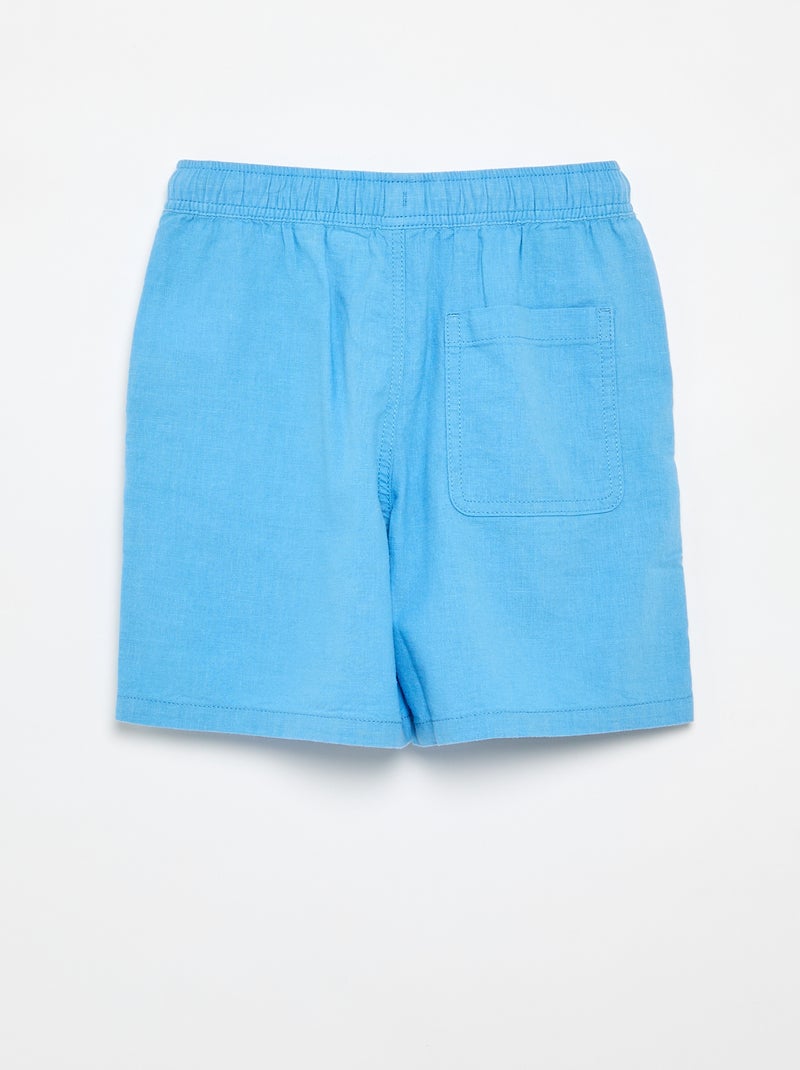 Short rayé léger en lin mélangé Bleu - Kiabi