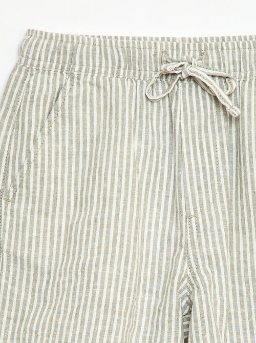 Short rayé léger en lin mélangé - Kiabi