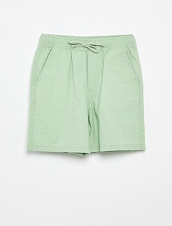 Short rayé léger en lin mélangé