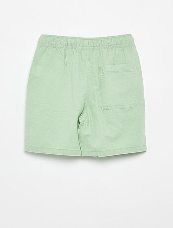 Short rayé léger en lin mélangé