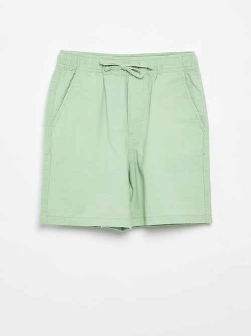 Short rayé léger en lin mélangé - Kiabi