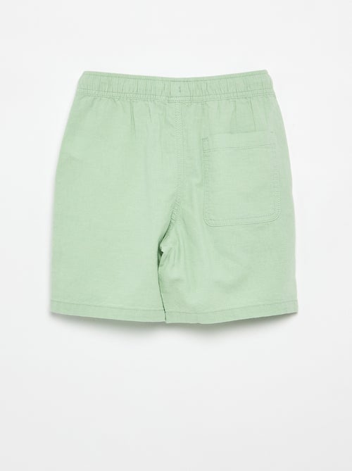 Short rayé léger en lin mélangé - Kiabi