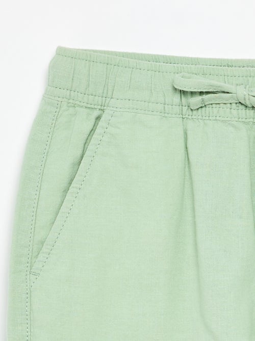 Short rayé léger en lin mélangé - Kiabi