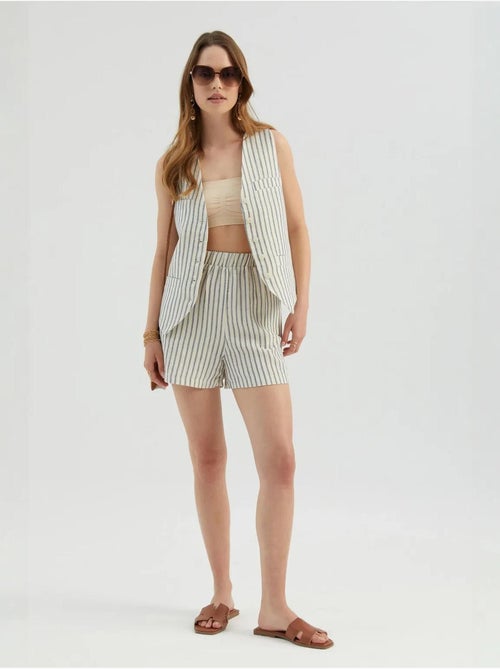 Short rayé taille haute élastique - Kiabi Short rayé taille haute élastique - Kiabi