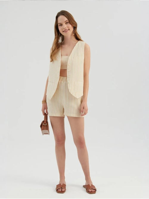 Short rayé taille haute élastique - Kiabi Short rayé taille haute élastique - Kiabi